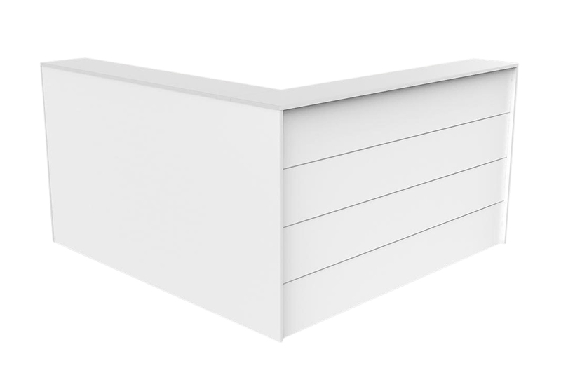 Axle L Shaped 90 Degree Reception Counter Facade - White