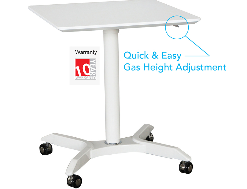 Helsinki Manual Height Adjustable Table - Sit to Stand Desk on Wheels