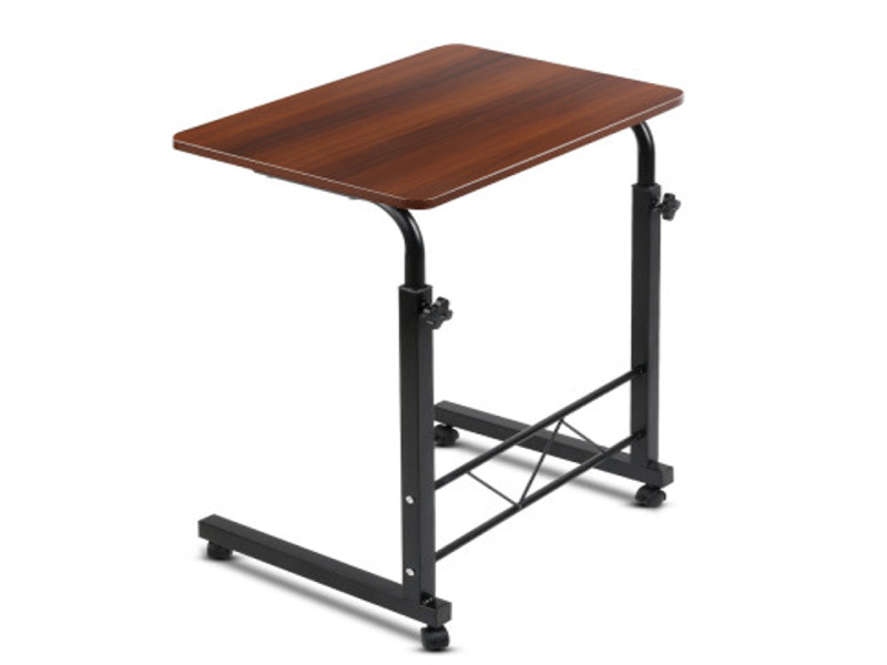 Portable Dark Wood Mobile Wooden Laptop Stand Desk