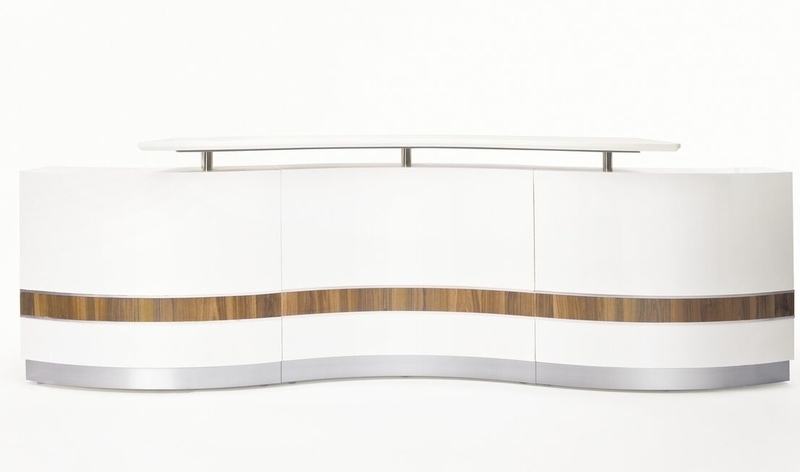 Martinique Reception Counter Units - Wave Shaped