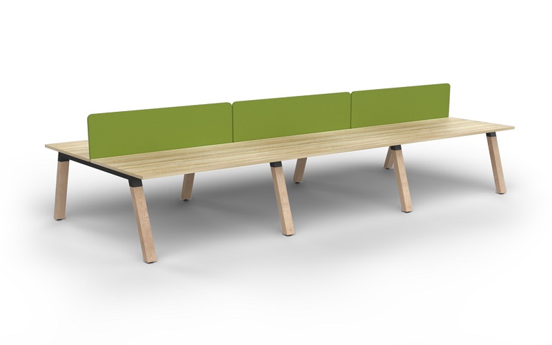 Grove 6 Users Double - Sided Desk with Radius Screens