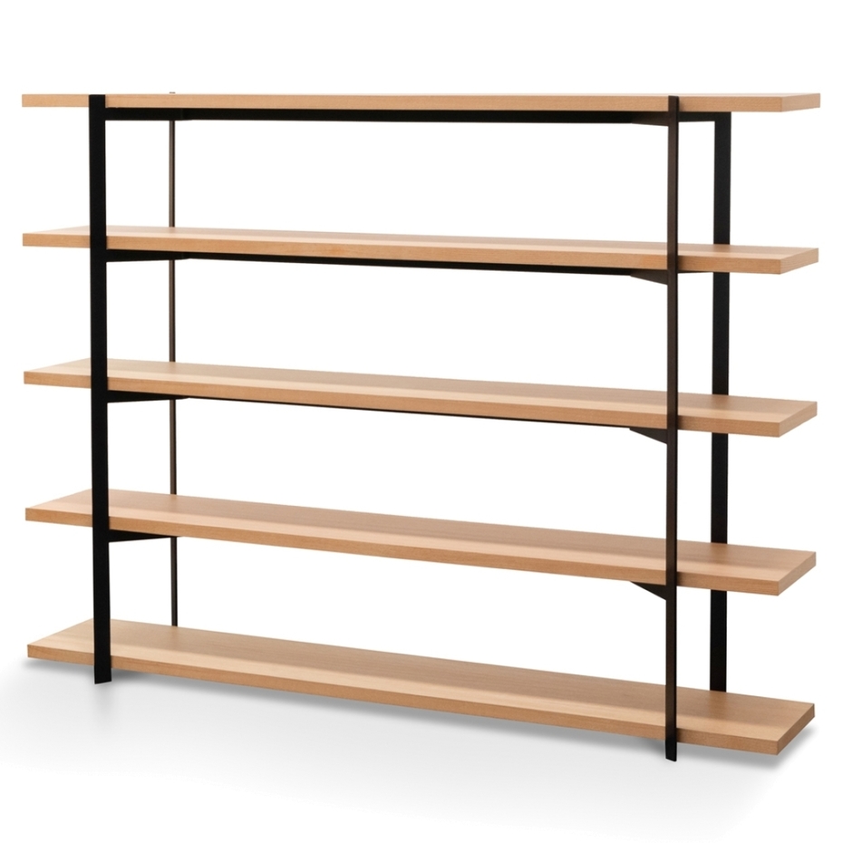 IG Industrial Style Open Bookcase Shelves - Natural Wood